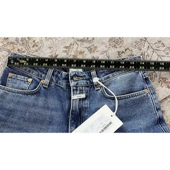Closed Jean Milo Denim Jeans in Mid Blue High Waist Womens Size 26 NWT Raw Hem - Picture 11 of 14